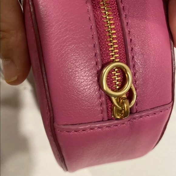 Tara Zadeh Azar Leather Clutch Fuchsia Retail $570 Made In Spain - Picture 9 of 11